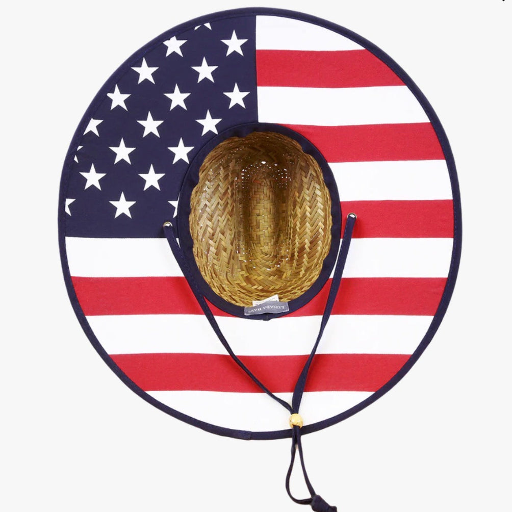 American Flag Straw Hat